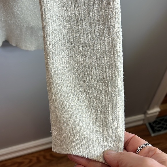 ELLEN Tracy Crew Neck Gold Sparkle Sweater Size Large - Picture 5 of 9